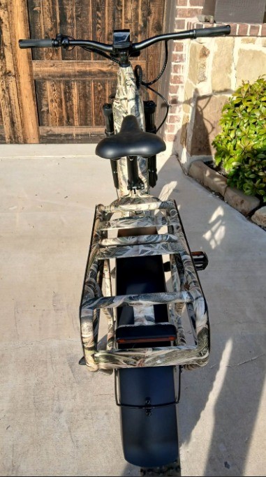 RoughRider rear view showing rack and rear tire
